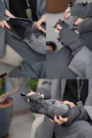 SKB-002 Atomic Gri Süet Kadın Bot