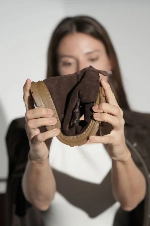 SKB-002 Atomic Kahverengi Süet Kadın Bot