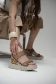 SKD-012 Smart Taba Bambi Süet Kadın Sandalet