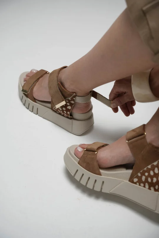 SKD-012 Smart Taba Bambi Süet Kadın Sandalet