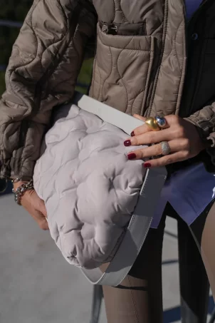 SCP-001 La Stampa Gri Askılı Kadın Clutch Çanta