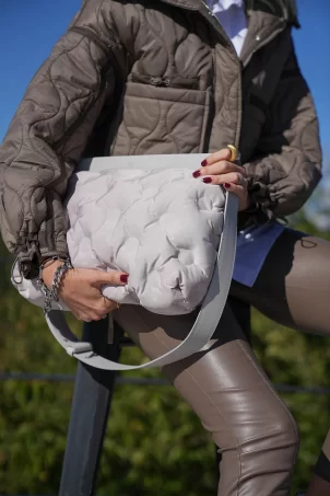 SCP-001 La Stampa Gri Askılı Kadın Clutch Çanta