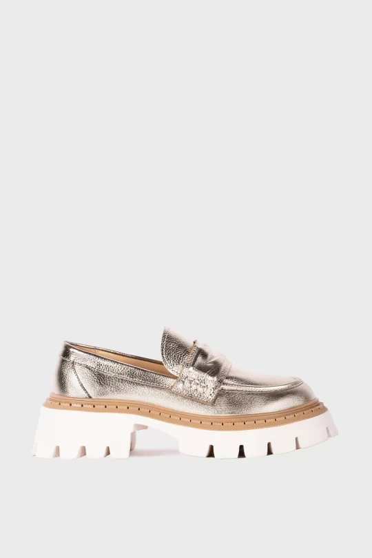 SKL-017 Chunky Gold Kadın Loafer