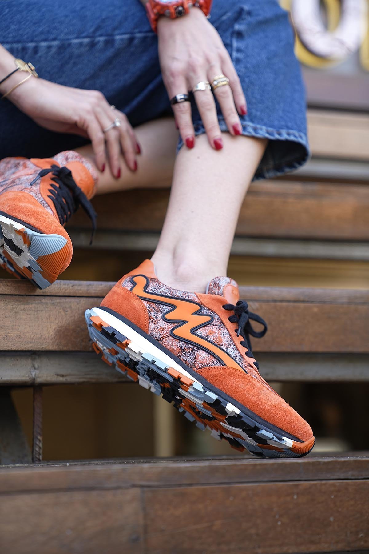 SKS-026 Turuncu Süet Kadın Sneaker