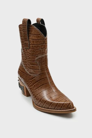 SKB-055 Taba Croco Western Kadın Bot
