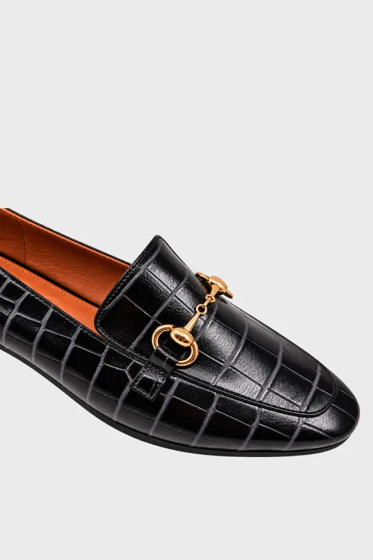 SKL-026 Siyah Croco Kadın Babet