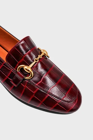 SKL-026 Bordo Croco Kadın Babet