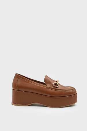 SKL-034 Taba Kadın Alçak Platform Loafer