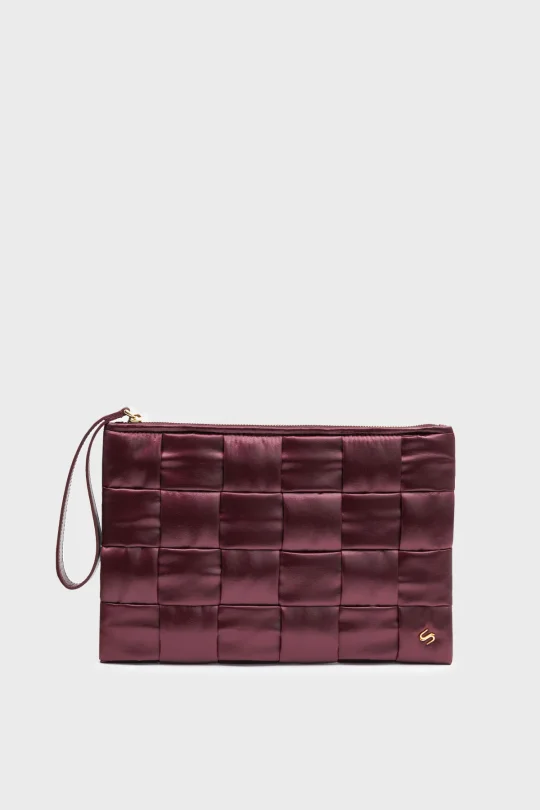 SCP-009 Bordo Cassette Kadın Clutch Çanta