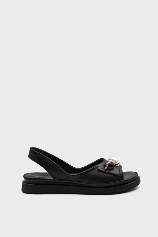 SKD-035 Siyah Tokalı Comfort Sandalet
