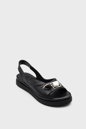 SKD-035 Siyah Tokalı Comfort Sandalet