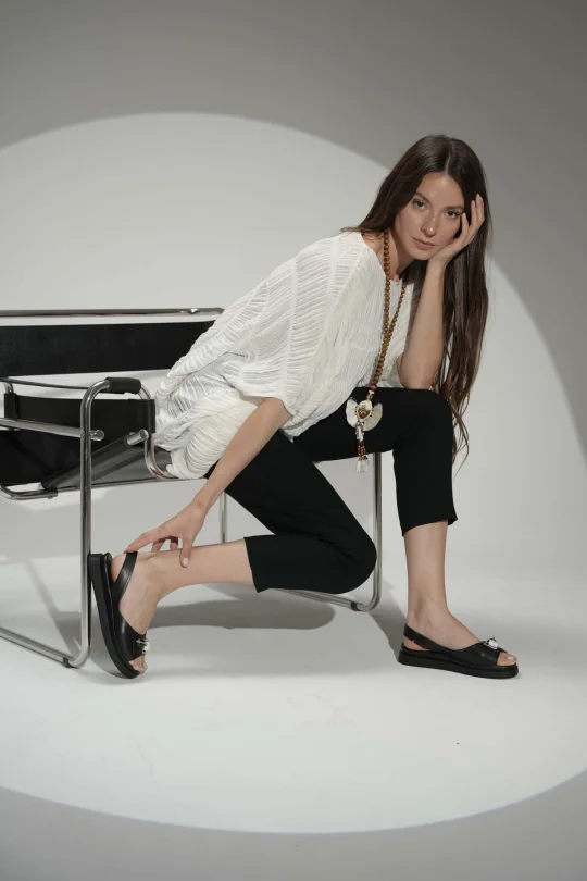SKD-035 Siyah Tokalı Comfort Sandalet