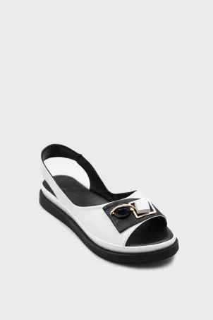 SKD-035 Beyaz Tokalı Comfort Sandalet