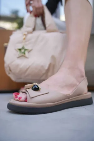 SKD-035 Nude Tokalı Comfort Sandalet