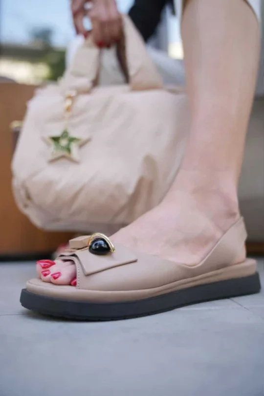 SKD-035 Nude Tokalı Comfort Sandalet