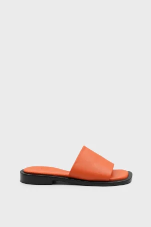 SKK-055 Turuncu Deri Comfort Terlik