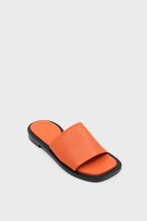 SKK-055 Turuncu Deri Comfort Terlik
