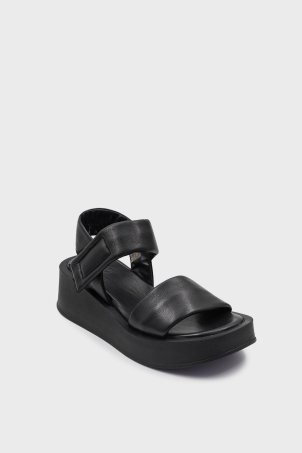 SKD-039 Siyah Deri Kadın Sandalet