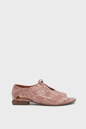 SKL-043 Powder Open-Toe Flats with Tie Accessory