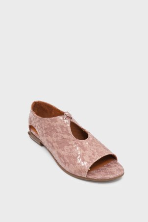 SKL-043 Powder Open-Toe Flats with Tie Accessory
