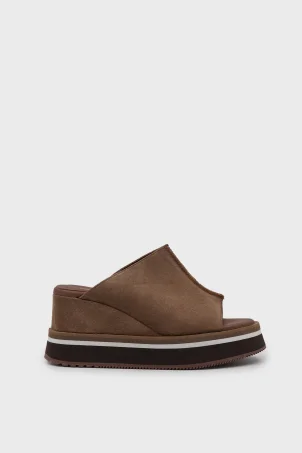 SKK-065 Taba Süet Platform Tabanlı Terlik