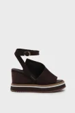 SKD-047 Kahverengi Süet Platform Tabanlı Sandalet