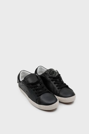 SKS-051  Black Leather  Comfort Sneaker