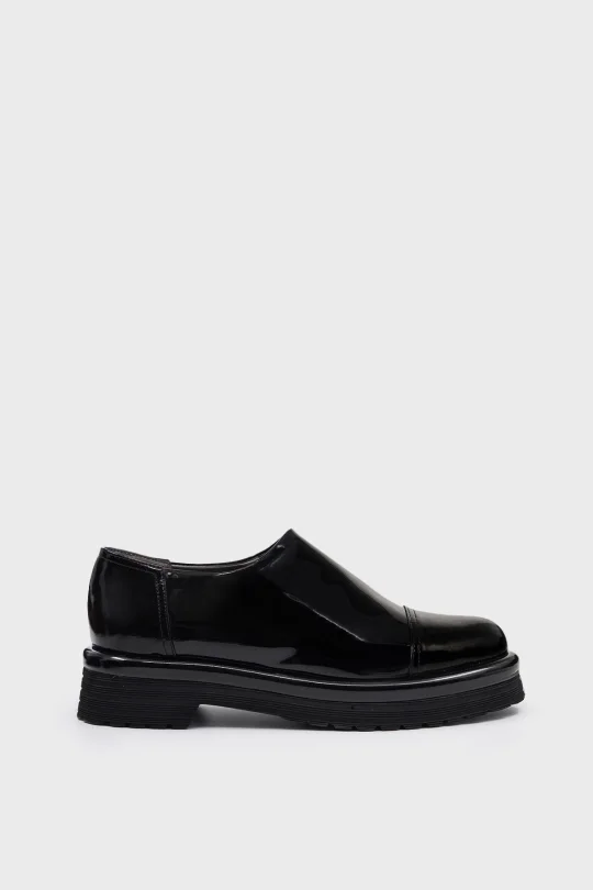 SKL-045 Siyah Rugan Stretch Kadın Loafer