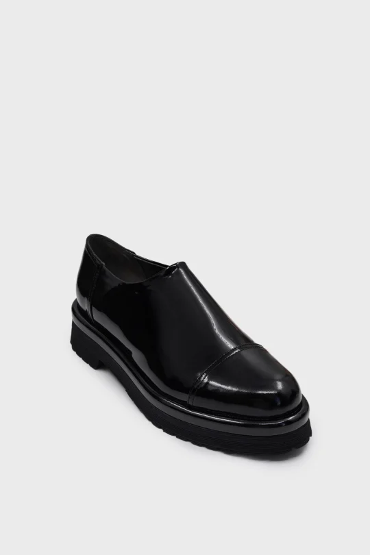 SKL-045 Siyah Rugan Stretch Kadın Loafer