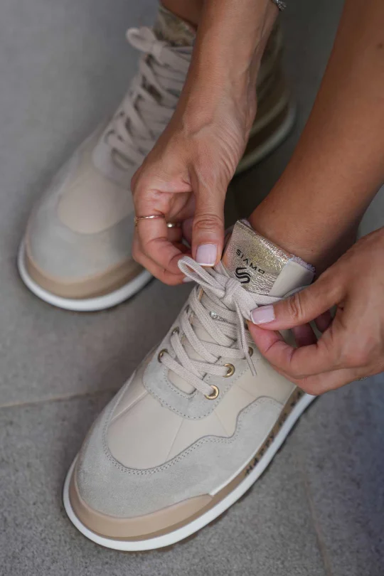 SKS-055 Nude Kadın Deri Sneaker