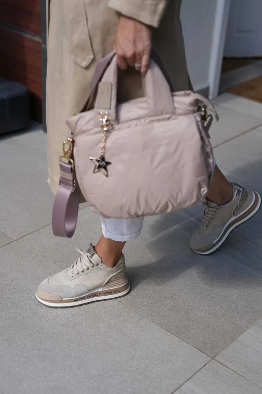 SKS-055 Nude Kadın Deri Sneaker