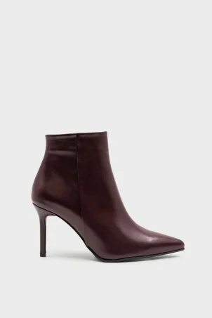 SKB-084 Bordo Deri Kadın Bot