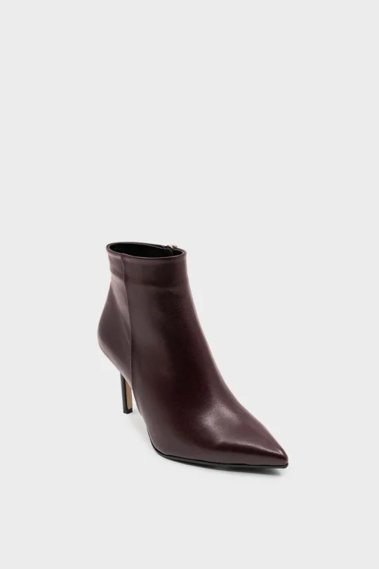 SKB-084 Bordo Deri Kadın Bot