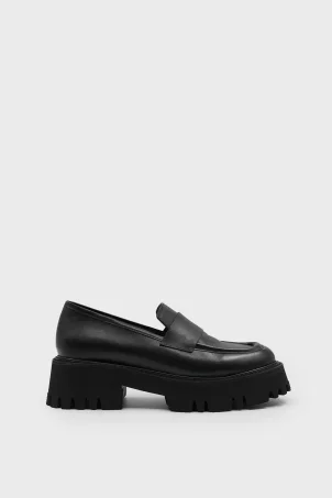 SKL-049 Siyah Deri Kadın Loafer
