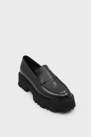 SKL-049 Siyah Deri Kadın Loafer