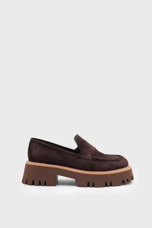 SKL-049 Kahverengi Süet Kadın Loafer