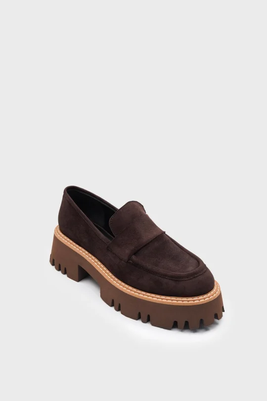 SKL-049 Kahverengi Süet Kadın Loafer