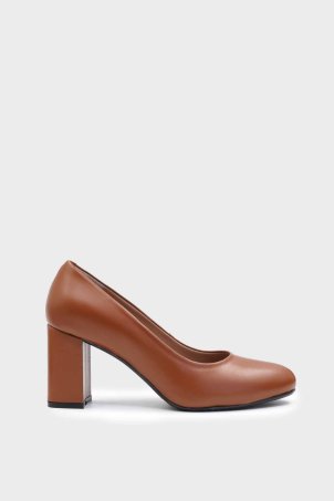 SKT-081 Tan Leather Women's High Heels