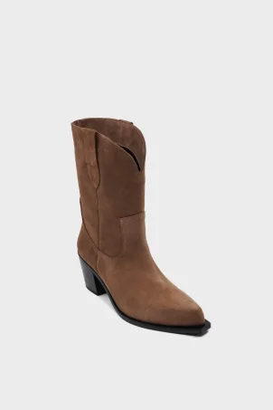 SKC-016 Taba Süet Western Kadın Çizme