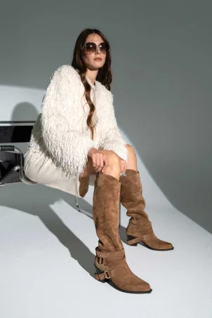 SKC-017 Taba Süet Kadın Çizme