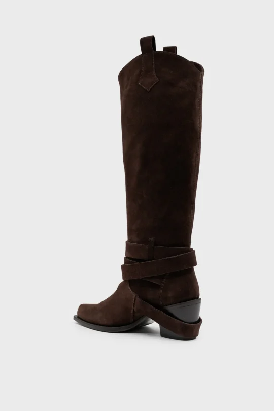 SKC-017 Kahverengi Süet Kadın Çizme