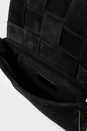 SCO-037 Siyah Süet Kadın Omuz Çantası