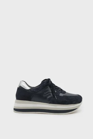 SKS-064 Lacivert Süet Kadın Sneaker