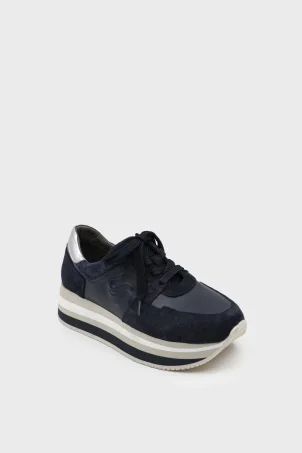 SKS-064 Lacivert Süet Kadın Sneaker