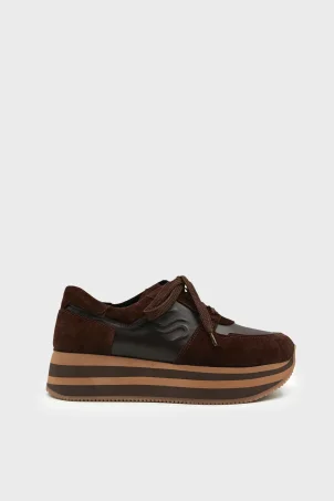 SKS-064 Kahverengi Süet Kadın Sneaker