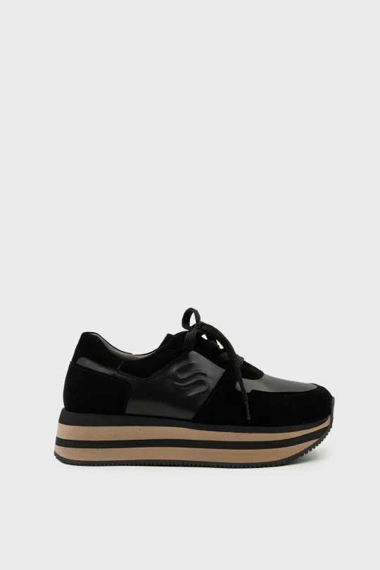 SKS-064 Siyah Bisküvi Kadın Sneaker