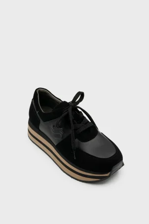 SKS-064 Siyah Bisküvi Kadın Sneaker