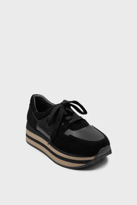 SKS-064 Siyah Naturel Kadın Sneaker