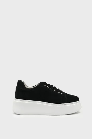 SKS-066 Siyah Süet Kadın Sneaker