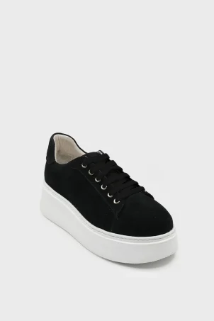 SKS-066 Siyah Süet Kadın Sneaker